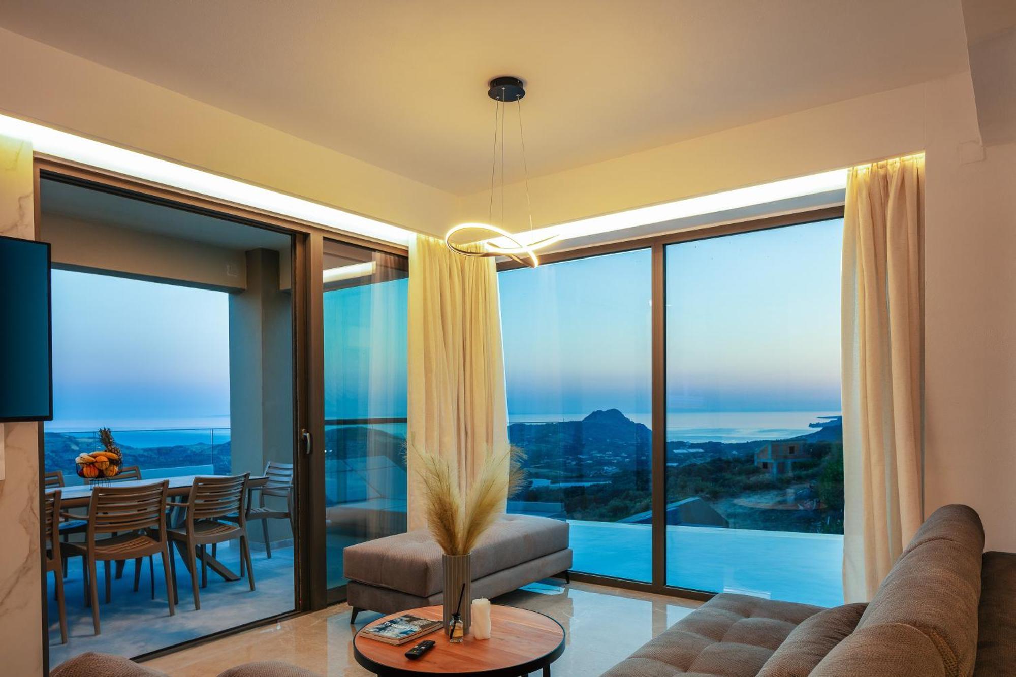 Epsilon Villa, Private Swimming Pool Garden, Panoramic Sunset Villa Rethymno (Crete)